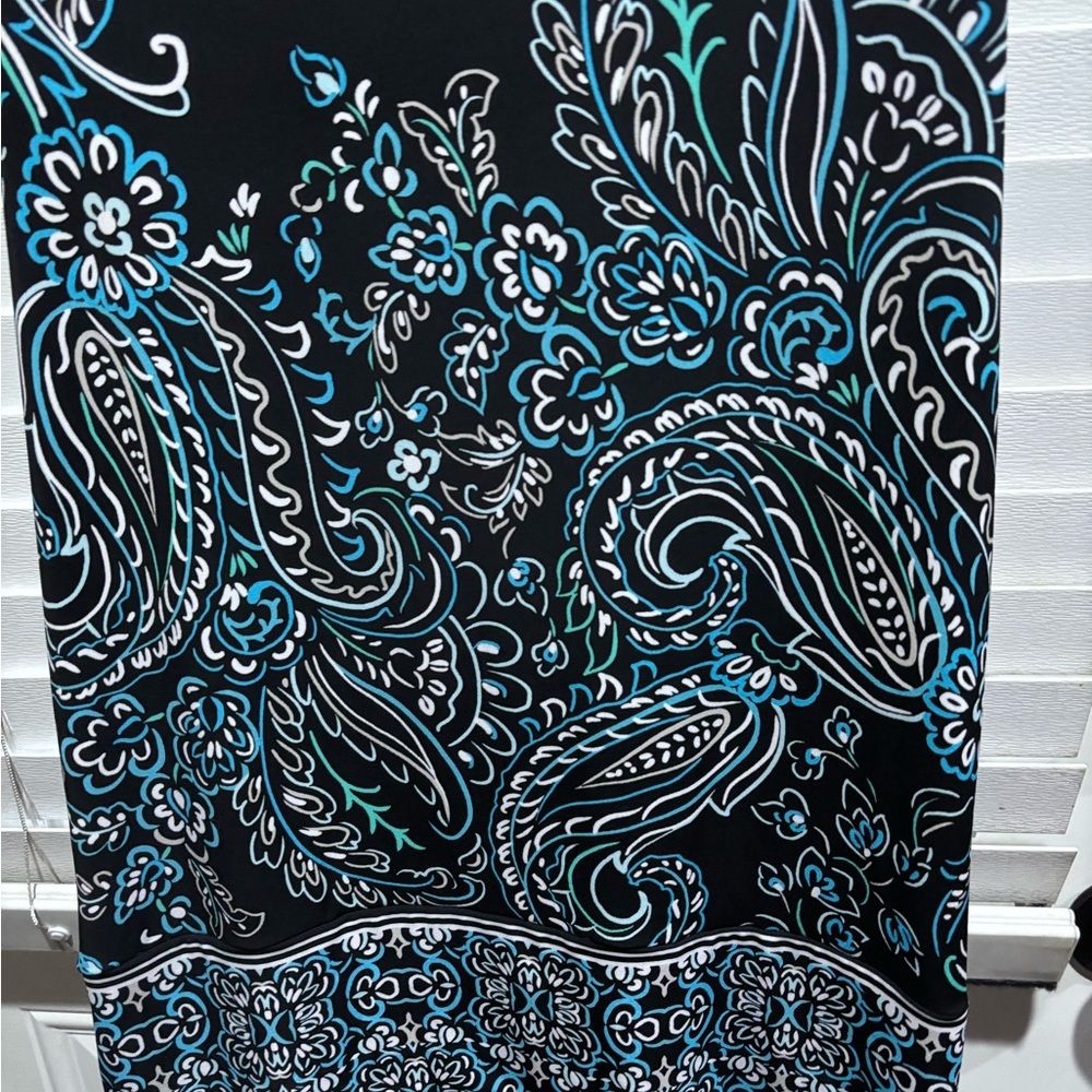 JM Collection Black and Blue Lace-Up Midi Dress - Picture 8 of 9